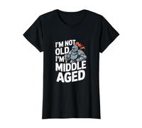 No Soy Viejo, Soy un Caballero de Mediana Edad Camiseta gráfica económica, Mujer, Negro, XS