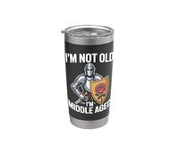 No soy viejo, soy un caballero de mediana edad Rose Shield Vaso térmico de acero inoxidable de doble pared