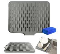 No-Spill Silicone Worktop Saver - Heat-Resistant & Non-Slip Mat for Drip-Free Drying, Non-Slip Kitchen Mat with Built-in Slope Drain Lip for Kitchen Sink (1 pcs)