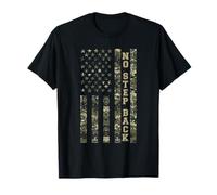 No Step Back Distressed USA American Flag Camo Aesthetic Camiseta