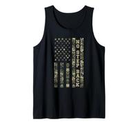 No Step Back Distressed USA American Flag Camo Aesthetic Camiseta sin Mangas