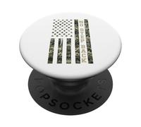 No Step Back Distressed USA American Flag Camo Aesthetic PopSockets PopGrip Adhesivo