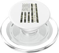 No Step Back Distressed USA American Flag Camo Aesthetic PopSockets PopGrip para MagSafe