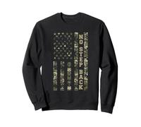 No Step Back Distressed USA American Flag Camo Aesthetic Sudadera