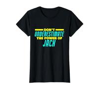 No Subestimes el Poder de Jack Funny Jack Nombre Camiseta gráfica económica, Mujer, Negro, M