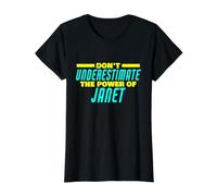 No Subestimes el Poder de Janet Funny Janet Nombre Camiseta gráfica económica, Mujer, Negro, XL