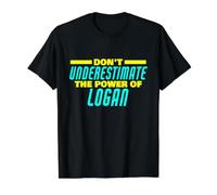 No Subestimes el Poder de Logan Funny Logan Name Camiseta gráfica económica, Hombre, Negro, M