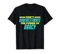 No Subestimes el Poder de Nancy Funny Nancy Nombre Camiseta gráfica económica, Hombre, Negro, L