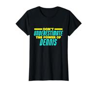 No Subestimes el Poder del Nombre Dennis Funny Dennis Camiseta gráfica económica, Mujer, Negro, XL