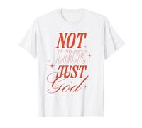 No Suerte Solo Dios Cristiano Inspirador Fe Tipografía Camiseta