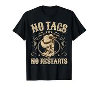 No Tags No Restarts Cowboy Western Country Fan Line Dance Camiseta