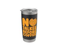 No Talkee Before Coffee Loves Dough Sweet Coffee & Donuts Vaso térmico de acero inoxidable de doble pared