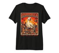 No Tan Tonto Ahora Goosezilla Ataque Monstruo Respirando Fuego Camiseta Premium
