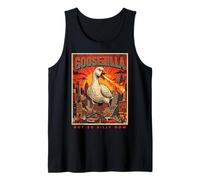 No Tan Tonto Ahora Goosezilla Ataque Monstruo Respirando Fuego Camiseta sin Mangas