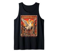 No Tan Tonto Ahora Goosezilla Kaiju Monster City Attack Parodia Camiseta sin Mangas