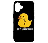 No te agaches Conmigo, Divertido Pato de Goma con un Cuchillo Carcasa para iPhone 16