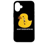 No te agaches Conmigo, Divertido Pato de Goma con un Cuchillo Carcasa para iPhone 16 Plus