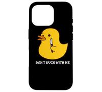 No te agaches Conmigo, Divertido Pato de Goma con un Cuchillo Carcasa para iPhone 16 Pro