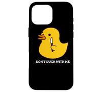 No te agaches Conmigo, Divertido Pato de Goma con un Cuchillo Carcasa para iPhone 16 Pro MAX