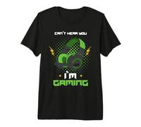 No te escucho Soy Gamer Headset Diciendo Verde Camiseta Premium