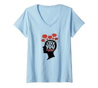 No te Gustas Voces en mi Cabeza Salud Mental Arte Camiseta Cuello V, Mujer, Azul Bebé, XXL