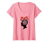 No te Gustas Voces en mi Cabeza Salud Mental Arte Camiseta Cuello V, Mujer, Rosado, XXL