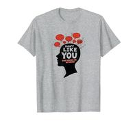 No te Gustas Voces en mi Cabeza Salud Mental Arte Camiseta, Hombre, Gris Jaspeado, 6XL