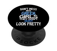 No te metas con Bonitas Chicas griegas Divertida Cita de Grecia PopSockets PopGrip Adhesivo