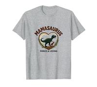 No te metas con Mamasaurus - Dinosaurio mamá Feroz Camiseta, Hombre, Gris Jaspeado, 3XL
