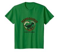 No te metas con Mamasaurus - Dinosaurio mamá Feroz Camiseta, Niños, Verde Kelly, 2 años