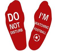 No Te Molestes, Estoy Viendo Calcetines de Fútbol Con Estampado de Letras, Divertidos de Algodón para Hombres y Mujeres, Rosso, Talla Única
