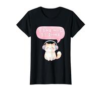 No te oigo Estoy Escuchando K-Pop - Hangul Coreano Camiseta gráfica económica, Mujer, Negro, XS