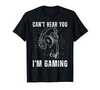 No te oigo estoy jugando Auricular Gamer Cita Arte Retro Camiseta