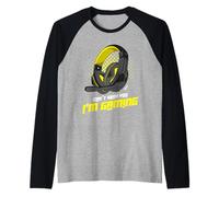 No te oigo, Juego con Auriculares de Gamer Que Dicen Amarillo Camiseta Manga Raglan