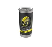No te oigo, juego con auriculares de gamer que dicen amarillo Vaso térmico de acero inoxidable de doble pared