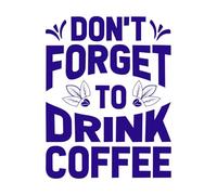 No te olvides de tomar café Pegatinas de tallado fino 40x51.7cm Vinilos para ventanas Azul oscuro