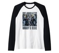 No te preocupes, gatito, papá, está aquí: Alpha Wolf Knight Night Moon Camiseta Manga Raglan