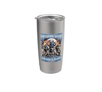 No te preocupes gatito papá está aquí lobo Vaso térmico de acero inoxidable de doble pared