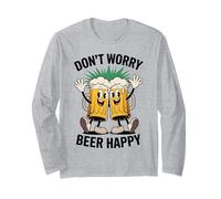 No te Preocupes por la Cerveza Feliz - Divertido Amante de la Cerveza Juego de Palabras Manga Larga