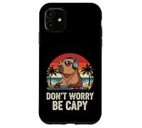 No te preocupes, sé Capy Funny Capybara Summer DJ Beach Retro Carcasa para iPhone 11