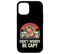 No te preocupes, sé Capy Funny Capybara Summer DJ Beach Retro Carcasa para iPhone 12/12 Pro