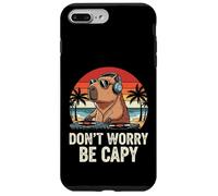 No te preocupes, sé Capy Funny Capybara Summer DJ Beach Retro Carcasa para iPhone 7 Plus/8 Plus