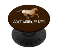 No te Preocupes, sé un Divertido Amante de los Caballos de Appaloosa PopSockets PopGrip Adhesivo