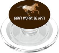 No te Preocupes, sé un Divertido Amante de los Caballos de Appaloosa PopSockets PopGrip para MagSafe
