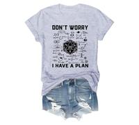 No te preocupes, yo tengo una camiseta de plan No te preocupes, tengo un plan Camiseta divertida Unisex Manga Corta Blusas anchas, Gris claro., XXL