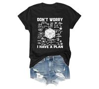 No te preocupes, yo tengo una camiseta de plan No te preocupes, tengo un plan Camiseta divertida Unisex Manga Corta Blusas anchas, Negro , XL