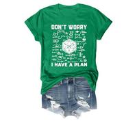 No te preocupes, yo tengo una camiseta de plan No te preocupes, tengo un plan Camiseta divertida Unisex Manga Corta Blusas anchas, verde, S