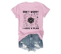 No te preocupes, yo tengo una camiseta de plan No te preocupes, tengo un plan Camiseta divertida Unisex Manga Corta Blusas anchas, Rosa., M