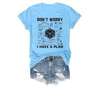 No te preocupes, yo tengo una camiseta de plan No te preocupes, tengo un plan Camiseta divertida Unisex Manga Corta Blusas anchas, azul celeste, XL