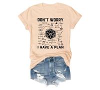 No te preocupes, yo tengo una camiseta de plan No te preocupes, tengo un plan Camiseta divertida Unisex Manga Corta Blusas anchas, beige, XL